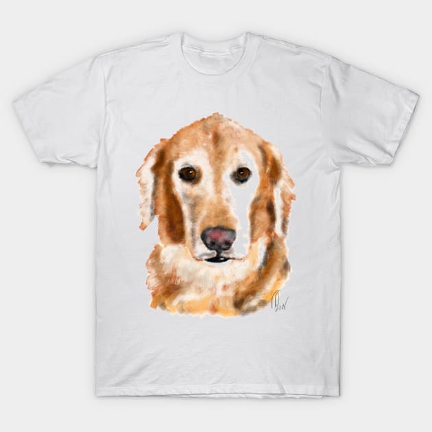 Sweet Affectionate Golden Retriever T-Shirt by LITDigitalArt